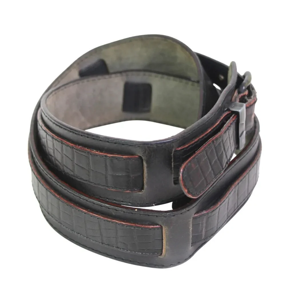 Gianni Versace BLACK REAL LEATHER 1 3/8